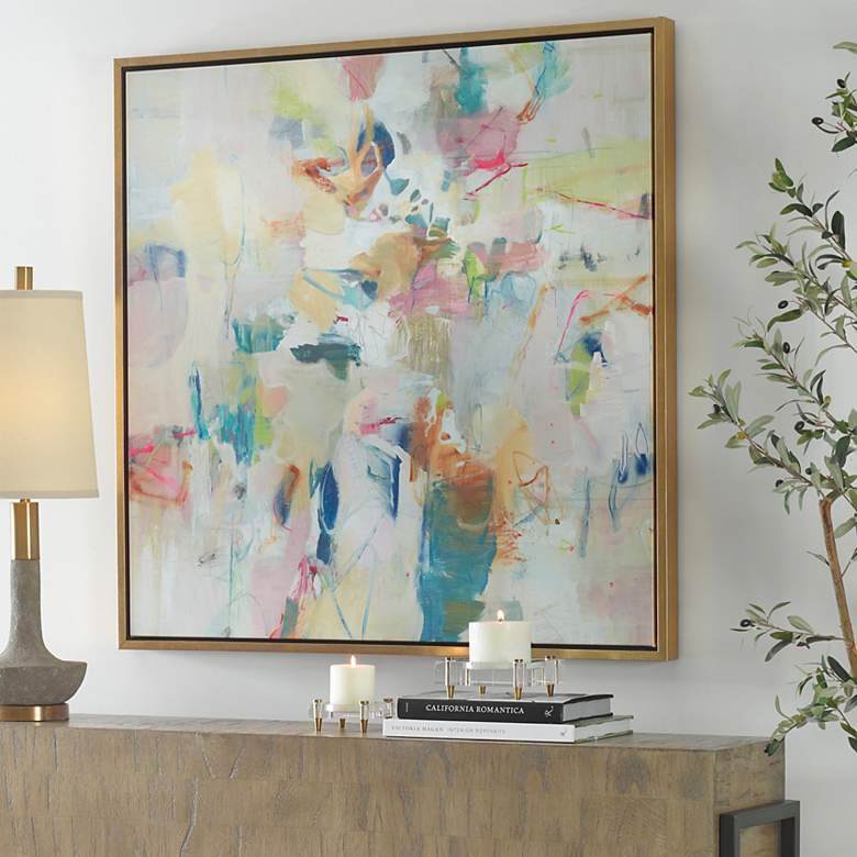 Image 1 Uttermost Party Time 41 3/4" Square Framed Canvas Wall Art