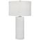 Uttermost Patchwork 27 1/2" Satin White Ceramic Cylinder Table Lamp