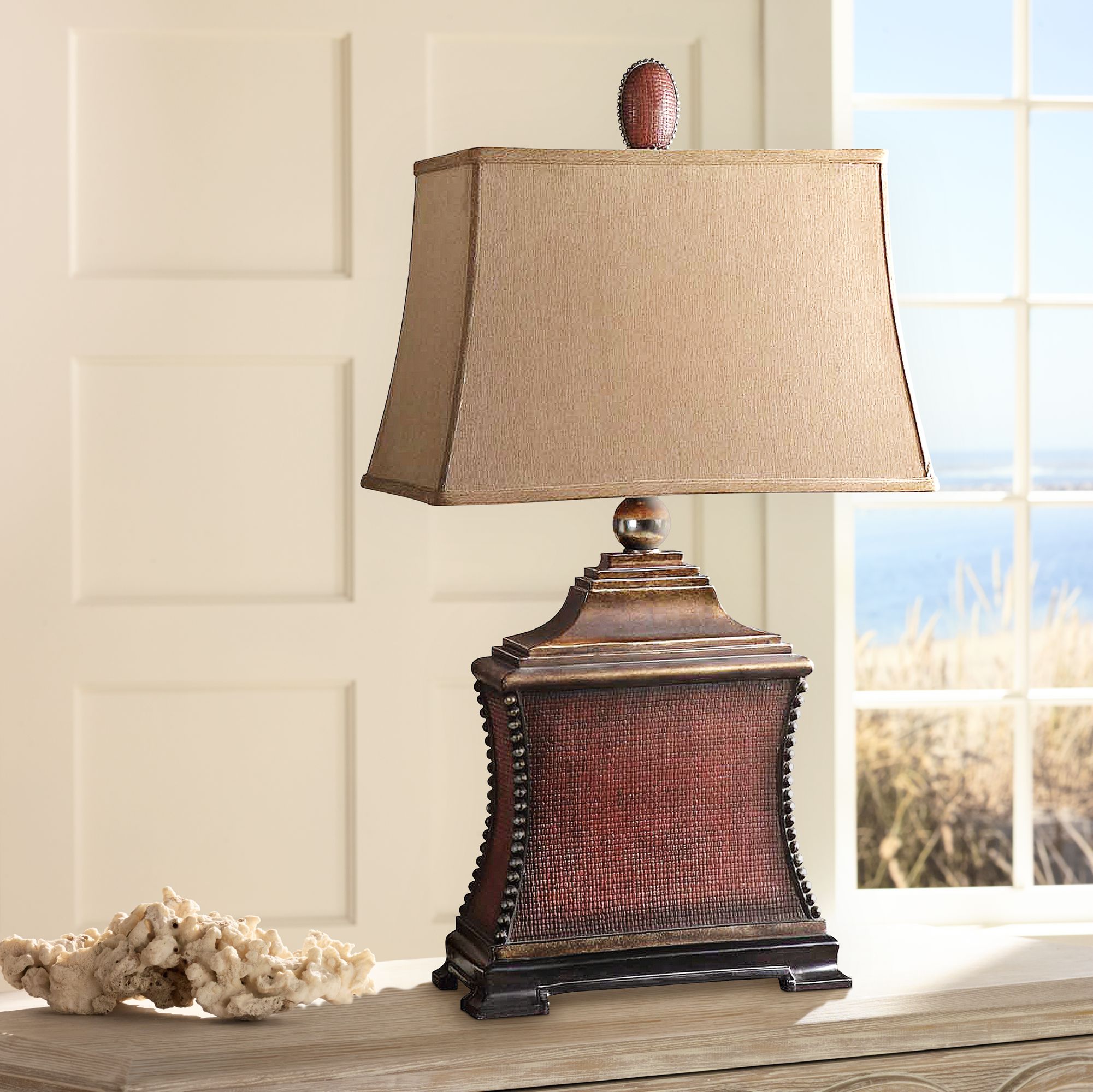 uttermost pavia red table lamp