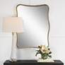 2_Uttermost Pavia Antiqued Gold 28" x 36" Curvy Vanity Wall Mirror