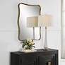4_Uttermost Pavia Antiqued Gold 28" x 36" Curvy Vanity Wall Mirror more views