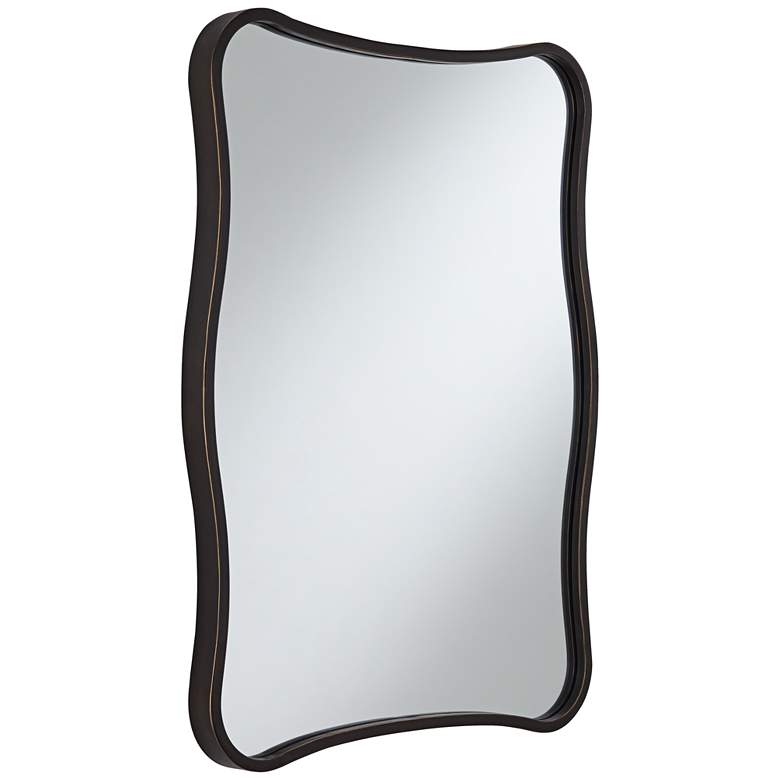 Image 6 Uttermost Pavia Dark Bronze 24" x 32" Curvy Wall Mirror more views