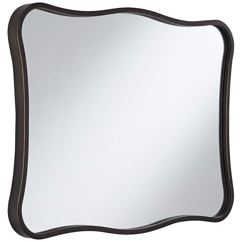 Image 7 Uttermost Pavia Dark Bronze 24" x 32" Curvy Wall Mirror more views