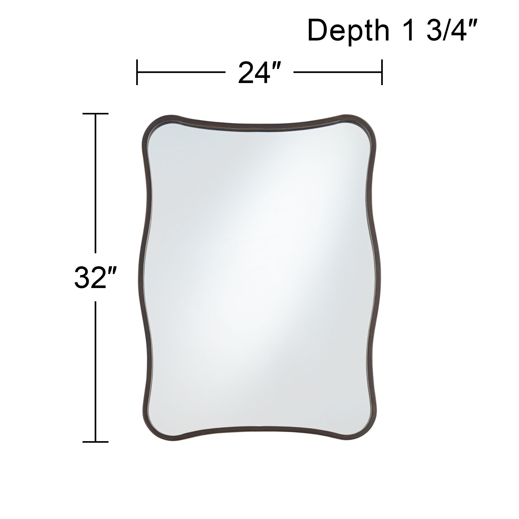 Uttermost Pavia Dark Bronze 24" x 32" Curvy Wall Mirror