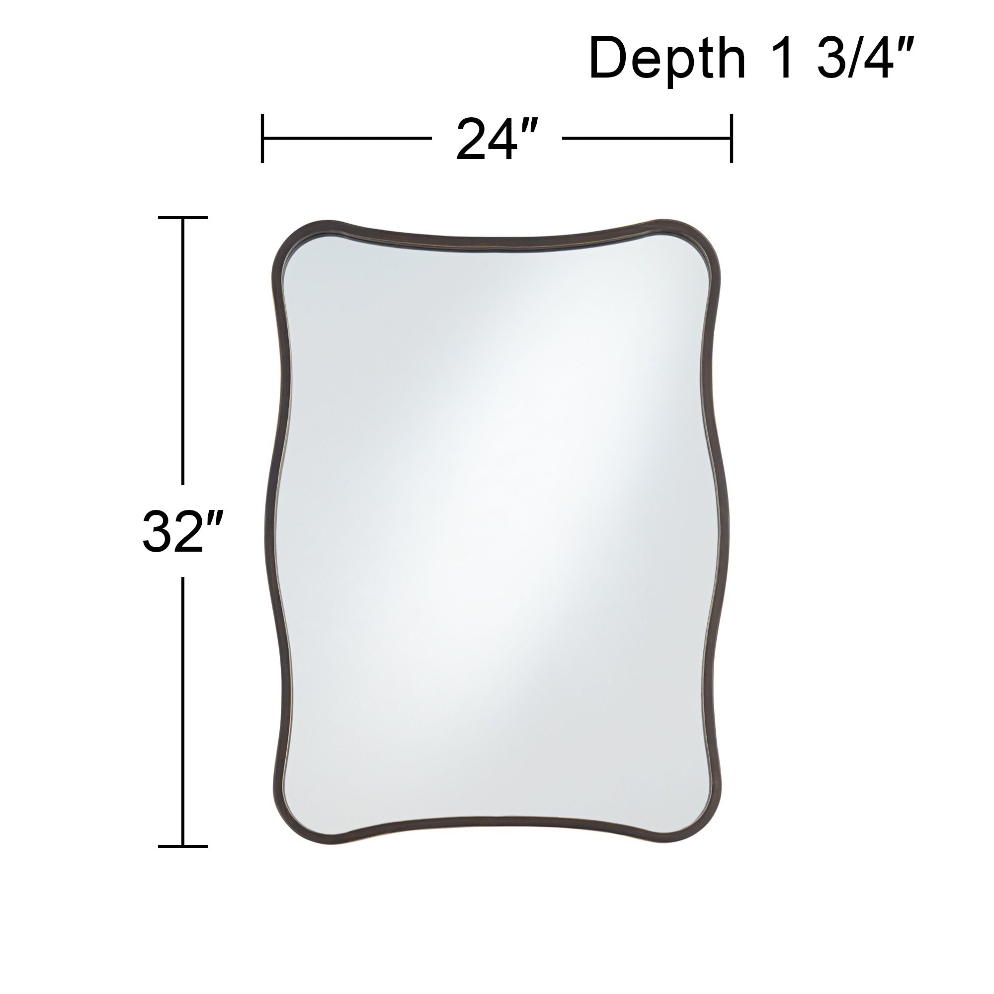 Uttermost Pavia Dark Bronze 24" x 32" Curvy Wall Mirrors Set of 2