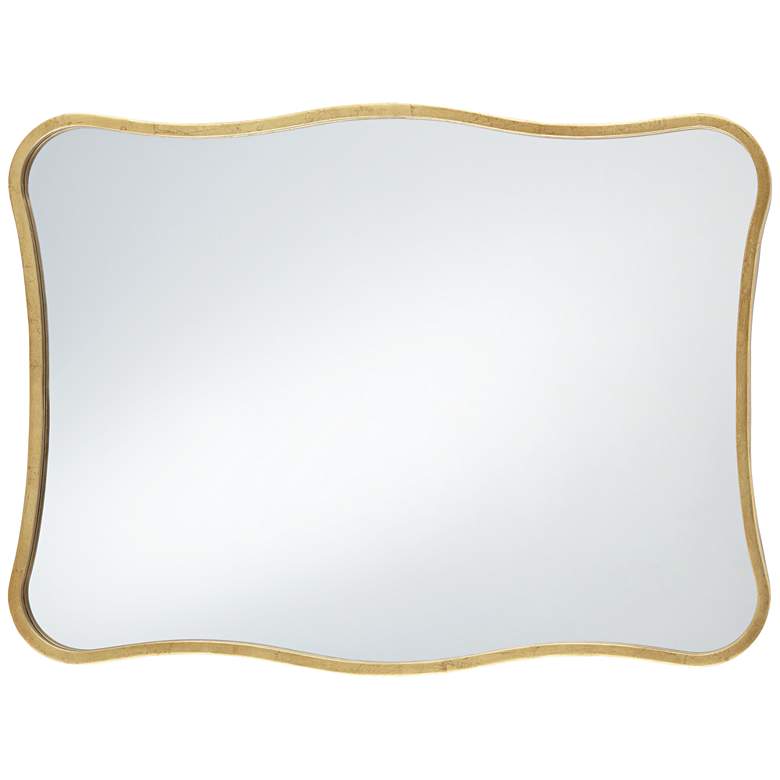 Image 6 Uttermost Pavia Gold Metal 24" x 32" Curvy Wall Mirror more views