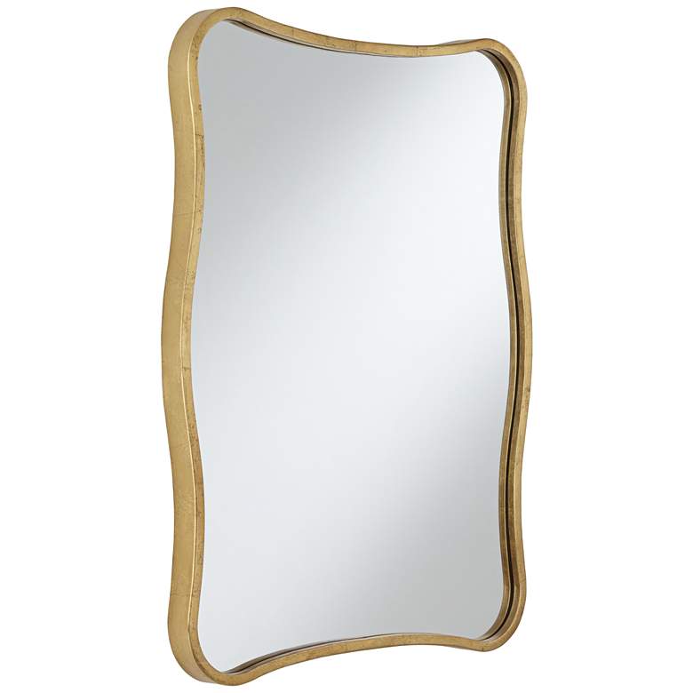Image 7 Uttermost Pavia Gold Metal 24" x 32" Curvy Wall Mirror more views