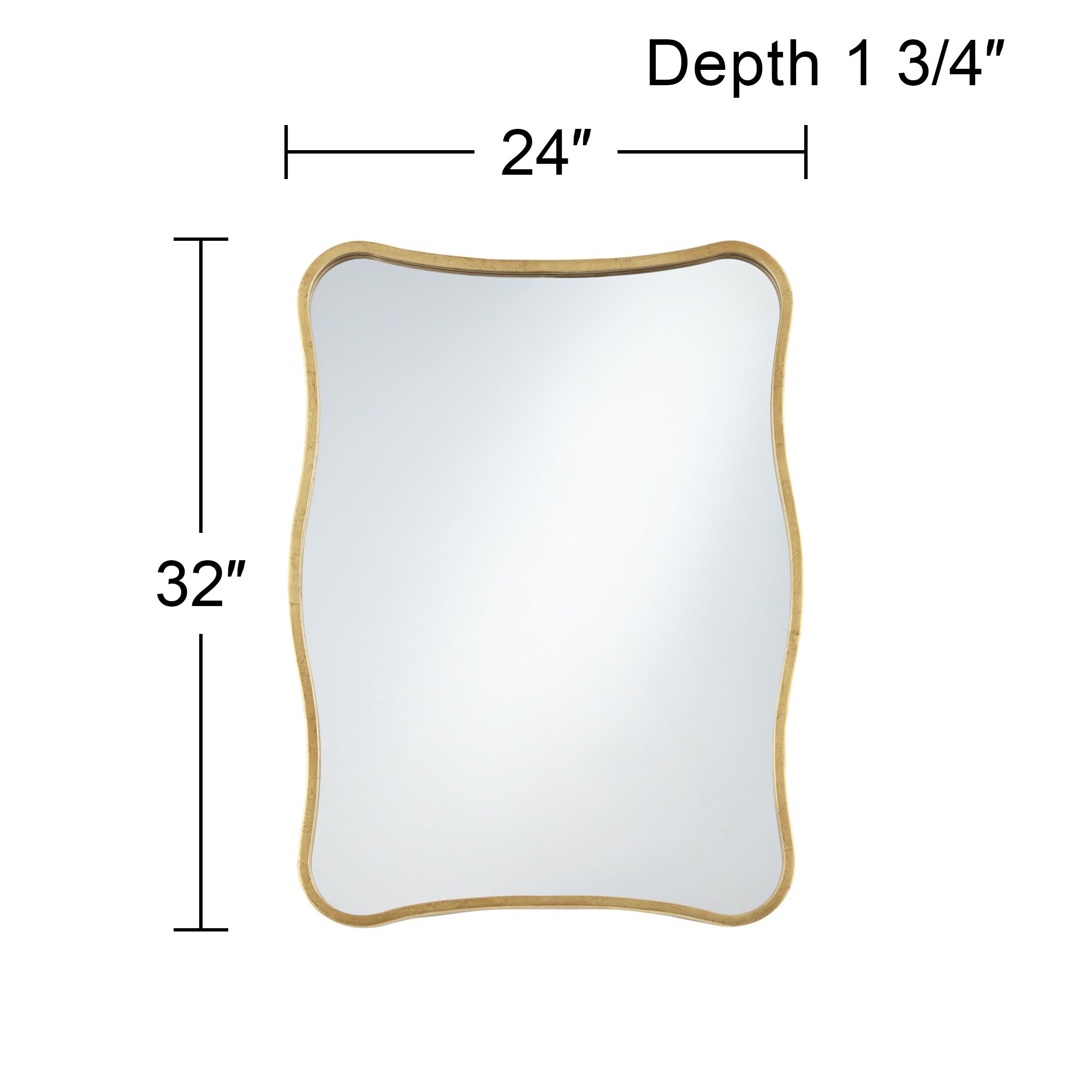 Uttermost Pavia Gold Metal 24" x 32" Curvy Wall Mirror Image 10