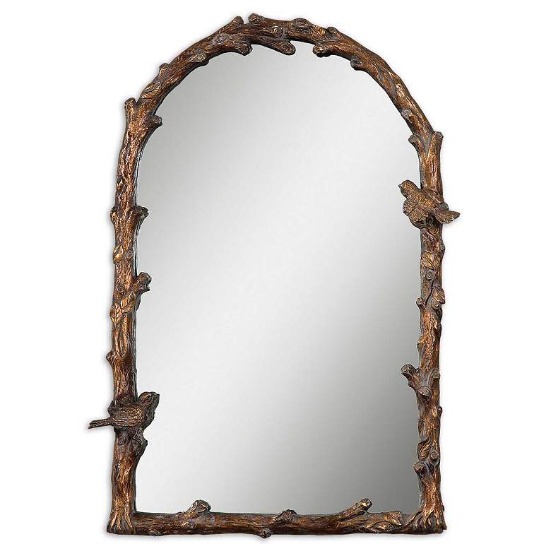 Image 2 Uttermost Paza Gold 26 inch x 37 inch Songbirds Arch Wall Mirror