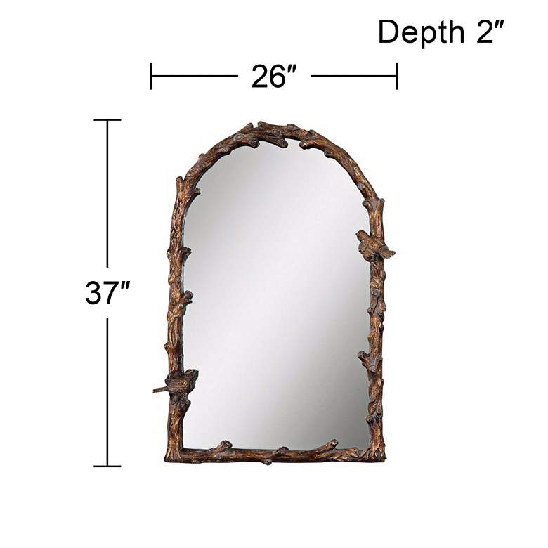 Image 4 Uttermost Paza Gold 26 inch x 37 inch Songbirds Arch Wall Mirror more views