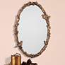 2_Uttermost Paza Love Birds 34" High Antique Gold Leaf Oval Wall Mirror