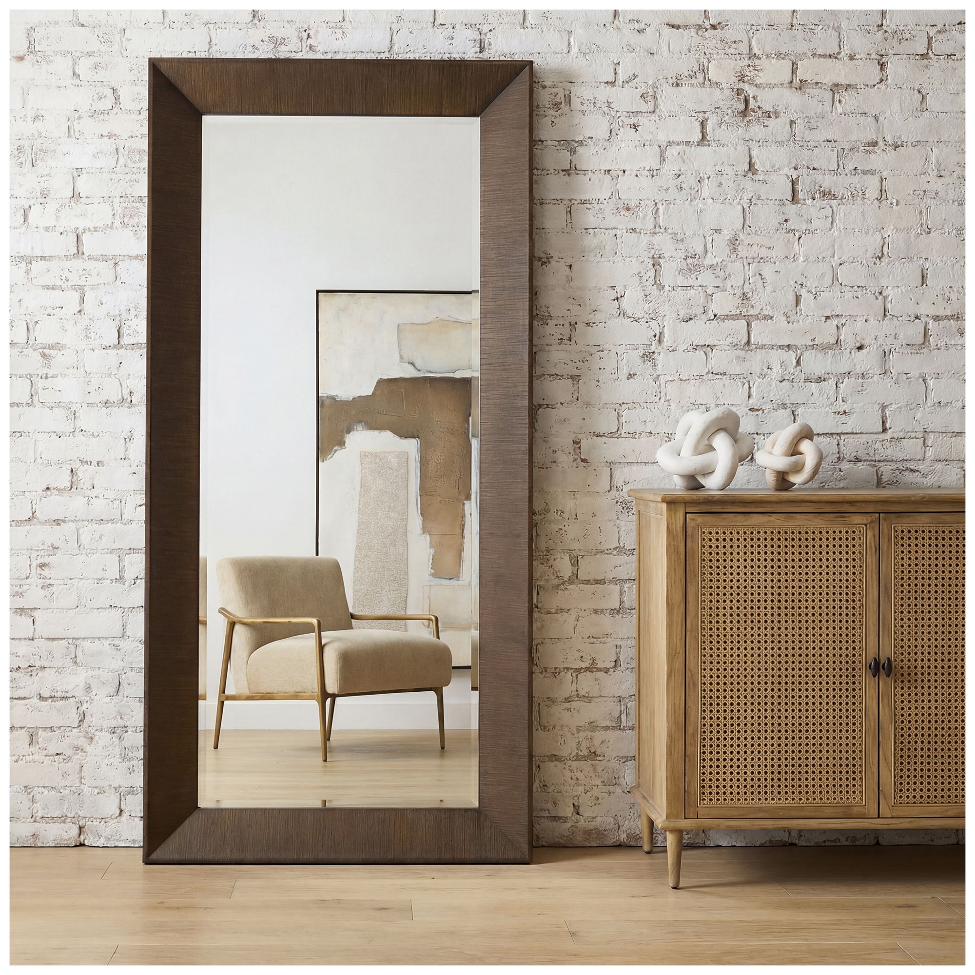Image 2 Uttermost Pearce 38 1/4" x 81 3/4" Walnut Veneer Tall Mirror more views