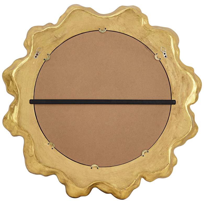 Image 6 Uttermost Pearla Shiny Gold Leaf 32 inch Round Wall Mirror more views