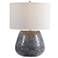 Uttermost Pebbles Metallic Charcoal Gray Finish Ceramic Table Lamp