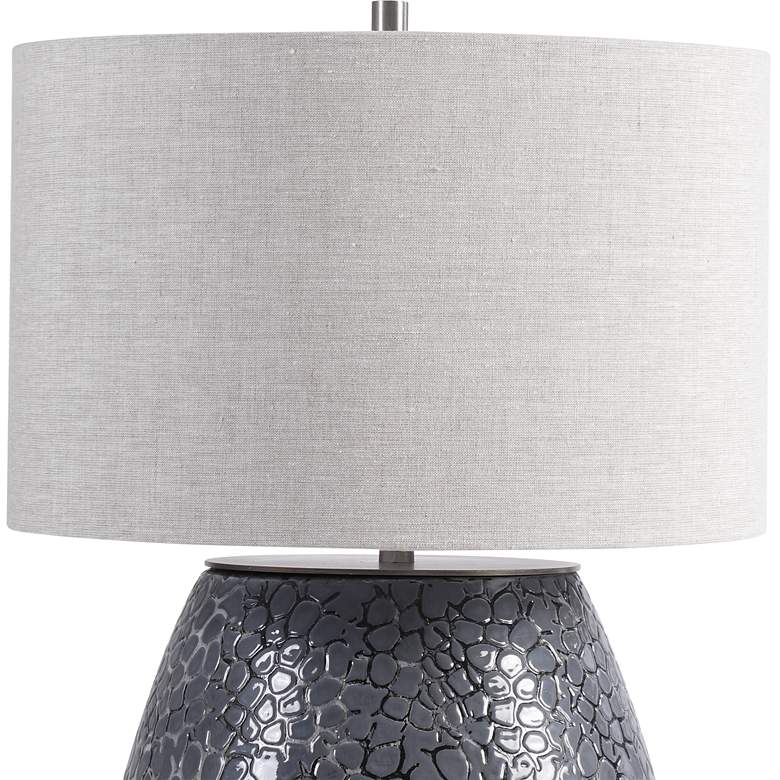 Image 3 Uttermost Pebbles Metallic Charcoal Gray Finish Ceramic Table Lamp more views