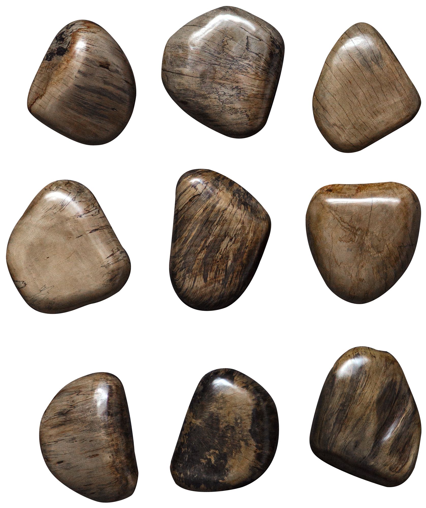 Image 2 Uttermost Pebbles Set of Nine Walnut Wood Wall Decor
