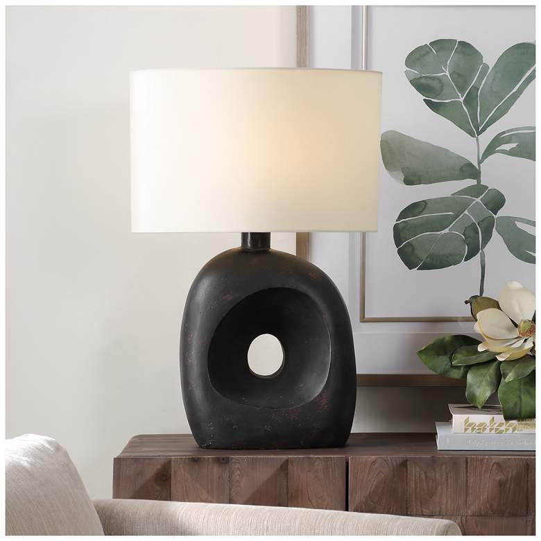 Image 1 Uttermost Peephole 26" Dark Bronze Outdoor Table Lamp