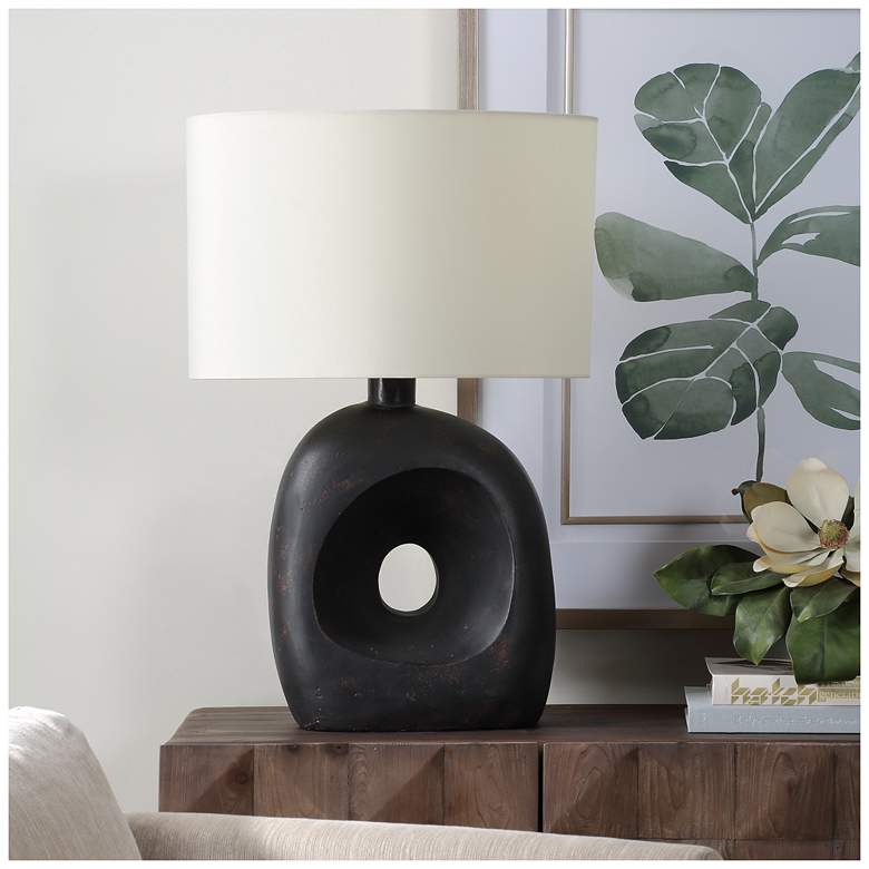 Image 3 Uttermost Peephole 26" Dark Bronze Outdoor Table Lamp more views