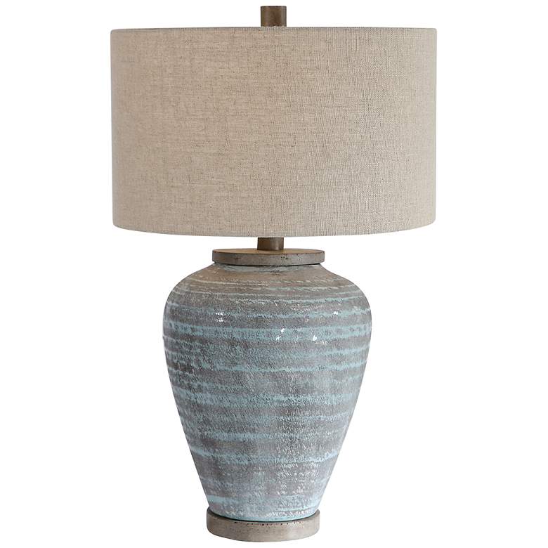 Image 3 Uttermost Pelia 27 1/2" Blue Gray Coastal Modern Ceramic Table Lamp