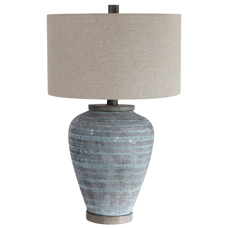 Image 4 Uttermost Pelia 27 1/2 inch Blue Gray Coastal Modern Ceramic Table Lamp more views