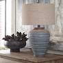Uttermost Pelia 27 1/2" Blue Gray Coastal Modern Ceramic Table Lamp in scene