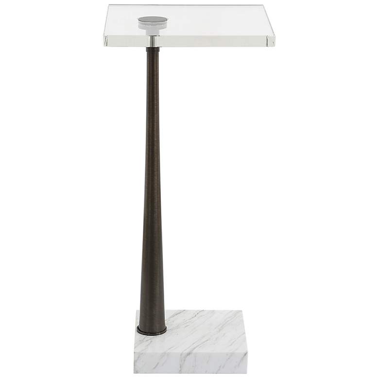 Image 2 Uttermost Pelton 24" High White Marble Drink Table