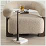1_Uttermost Pelton 24" High White Marble Drink Table