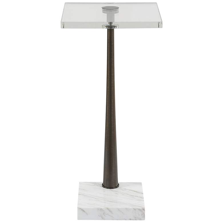 Image 5 Uttermost Pelton 24" High White Marble Drink Table more views