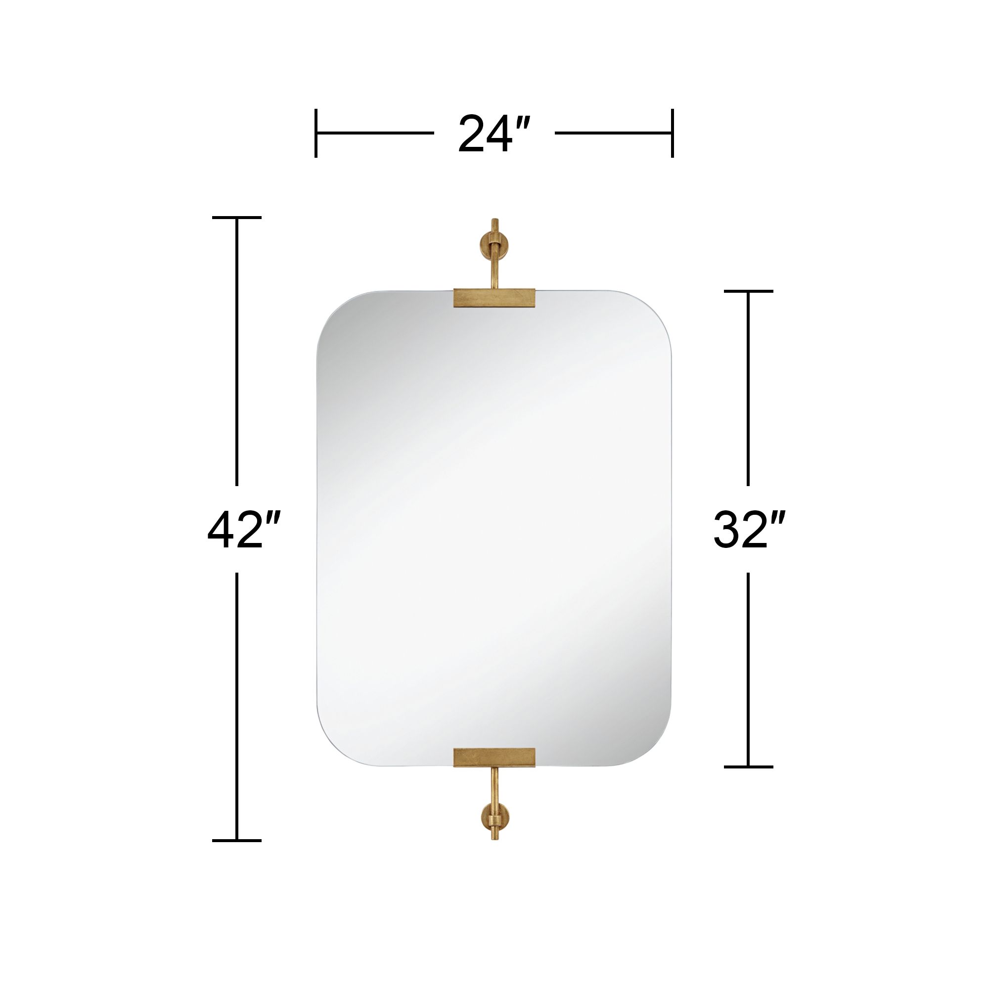 Uttermost Penbrook 24x42" Polished Edge Wall Mirror Warm Gold Set of 2