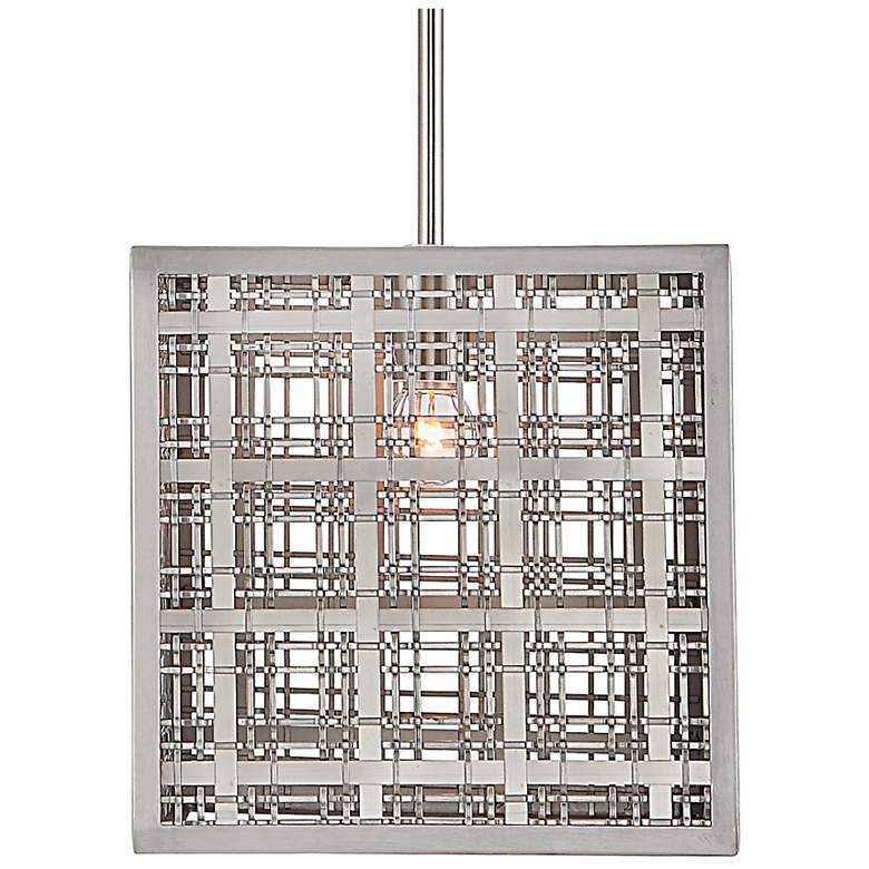 Image 1 Uttermost Pendleton 10 inchW Satin Nickel Square Mini Pendant