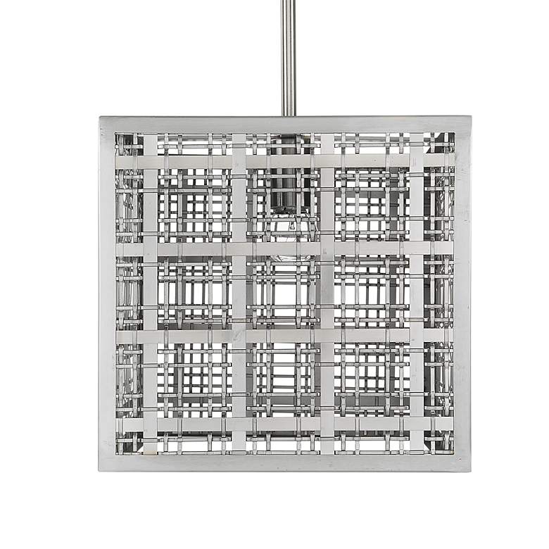 Image 3 Uttermost Pendleton 10"W Satin Nickel Square Mini Pendant more views