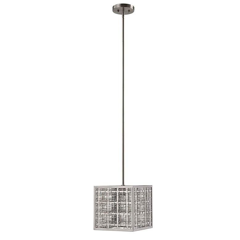 Image 5 Uttermost Pendleton 10"W Satin Nickel Square Mini Pendant more views