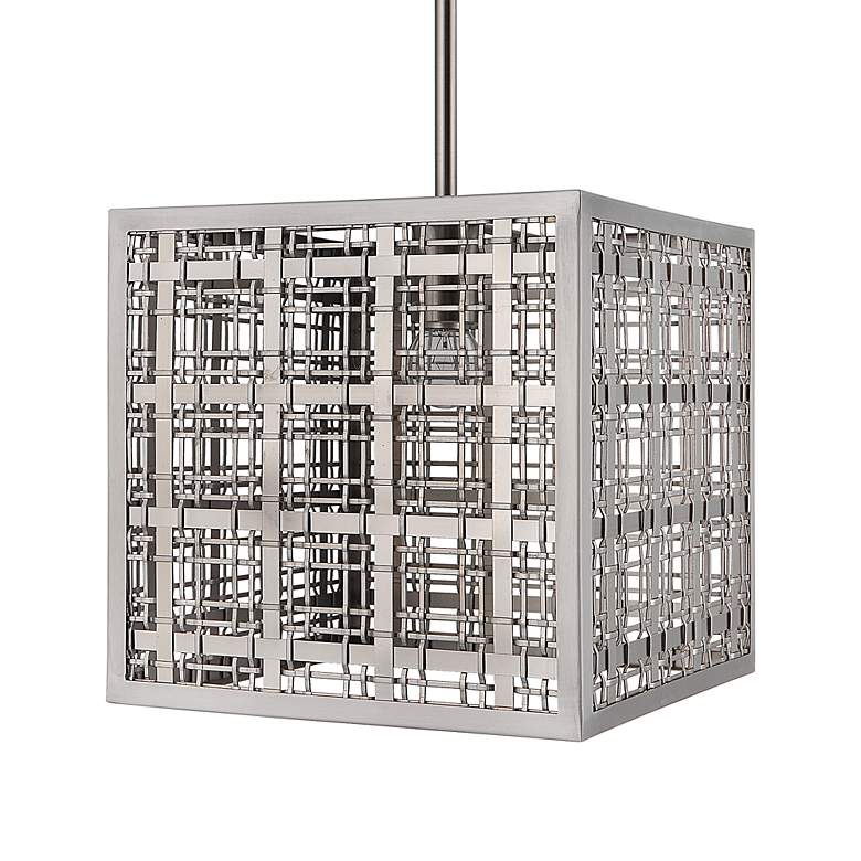 Image 6 Uttermost Pendleton 10"W Satin Nickel Square Mini Pendant more views