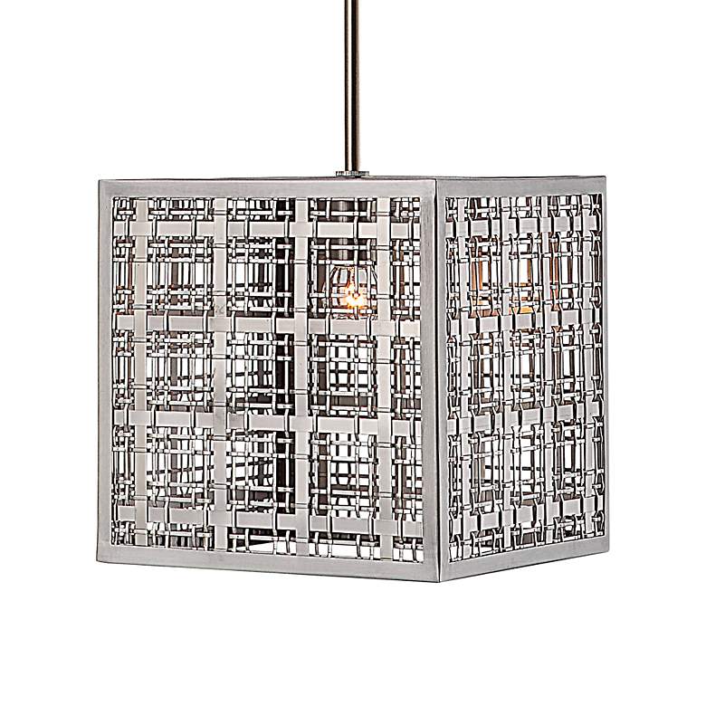 Image 7 Uttermost Pendleton 10"W Satin Nickel Square Mini Pendant more views