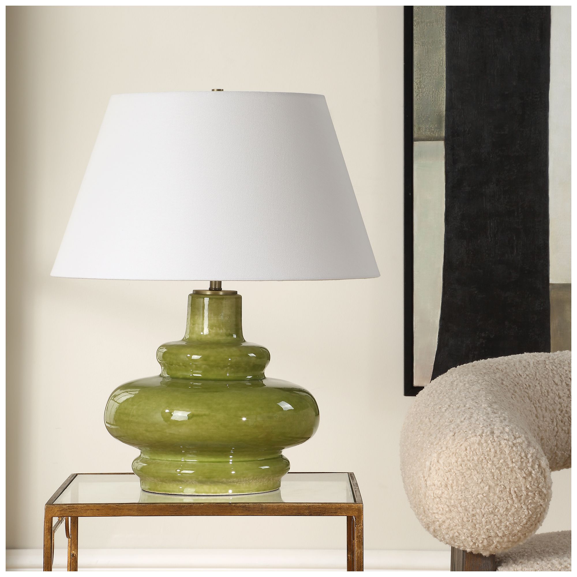Image 3 Uttermost Penny 25 1/2" Green Porcelain more views