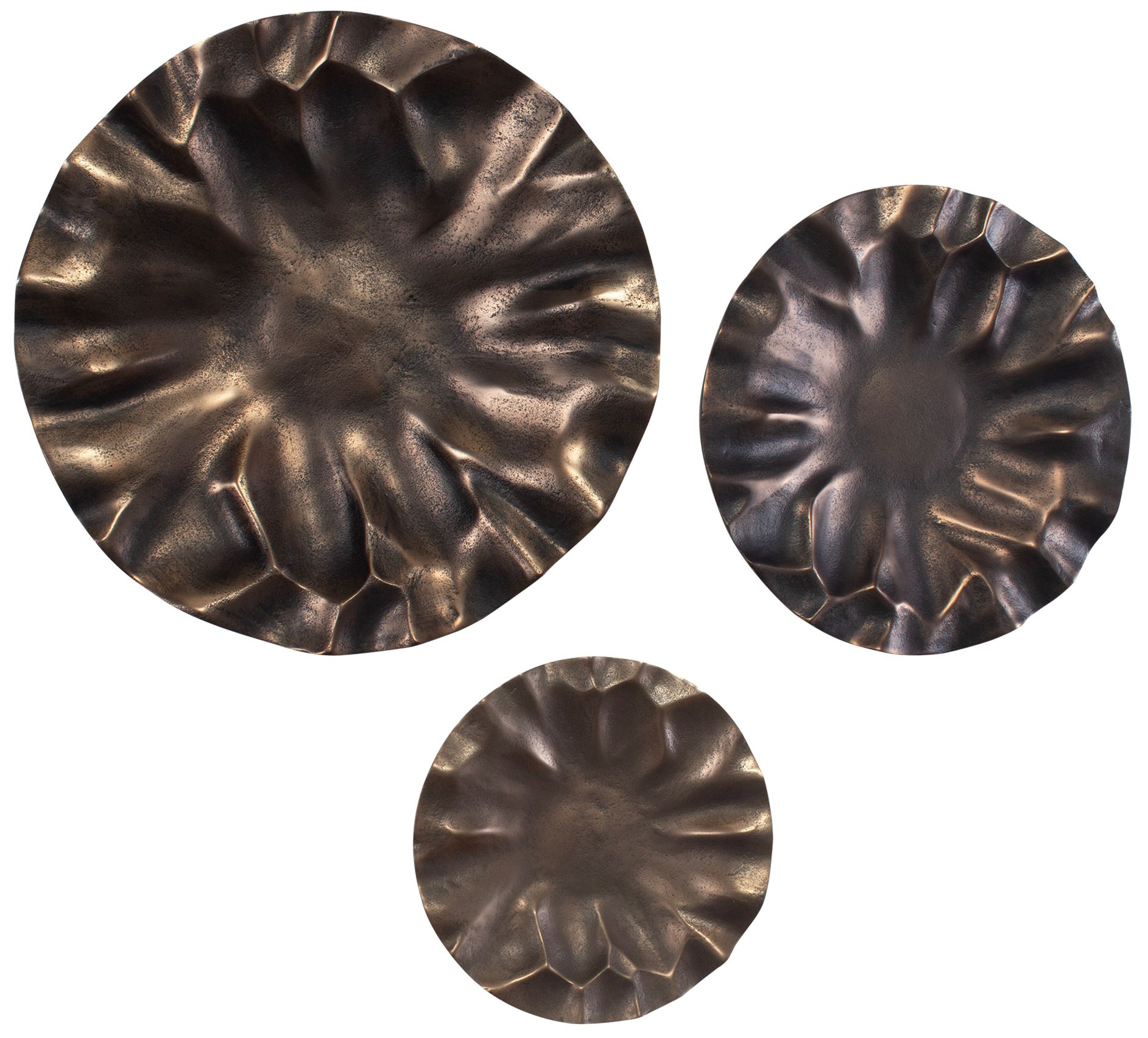 Image 2 Uttermost Peonia 3-Piece Bronze Indoor-Outdoor Wall Decor Set more views