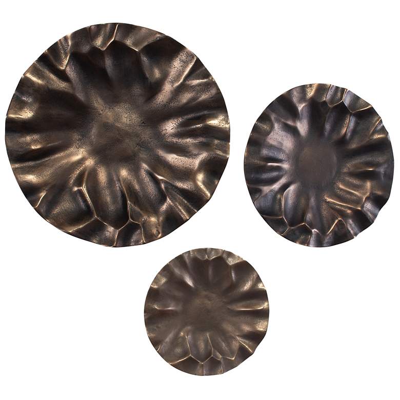 Image 2 Uttermost Peonia Indoor-Outdoor Bronze 3-Piece Wall Decor more views