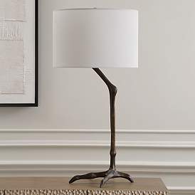 Image5 of Uttermost Perch Warm Bronze Bird Leg Table Lamp more views