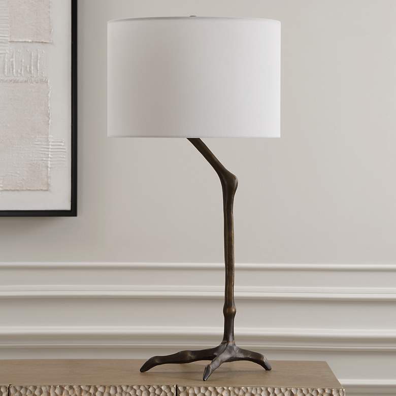 Image 5 Uttermost Perch Warm Bronze Bird Leg Table Lamp more views
