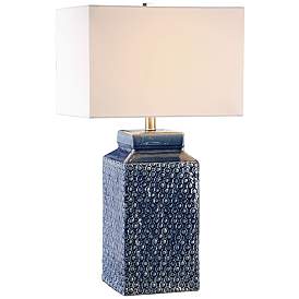 Image2 of Uttermost Pero 26 3/4" Sapphire Blue Textured Ceramic Table Lamp