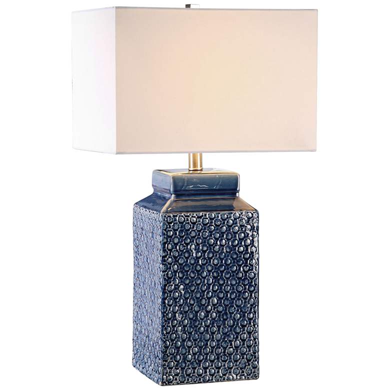 Image 2 Uttermost Pero 26 3/4 inch Sapphire Blue Textured Ceramic Table Lamp