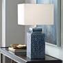 Uttermost Pero 26 3/4" Sapphire Blue Textured Ceramic Table Lamp
