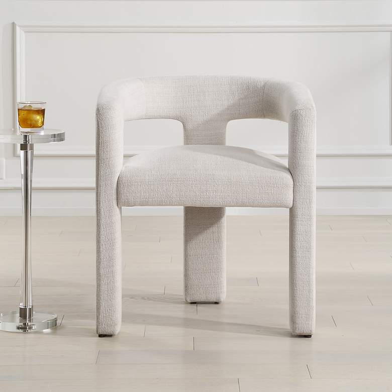 Image 1 Uttermost Perspective Ecru Woven Fabric Dining Chair