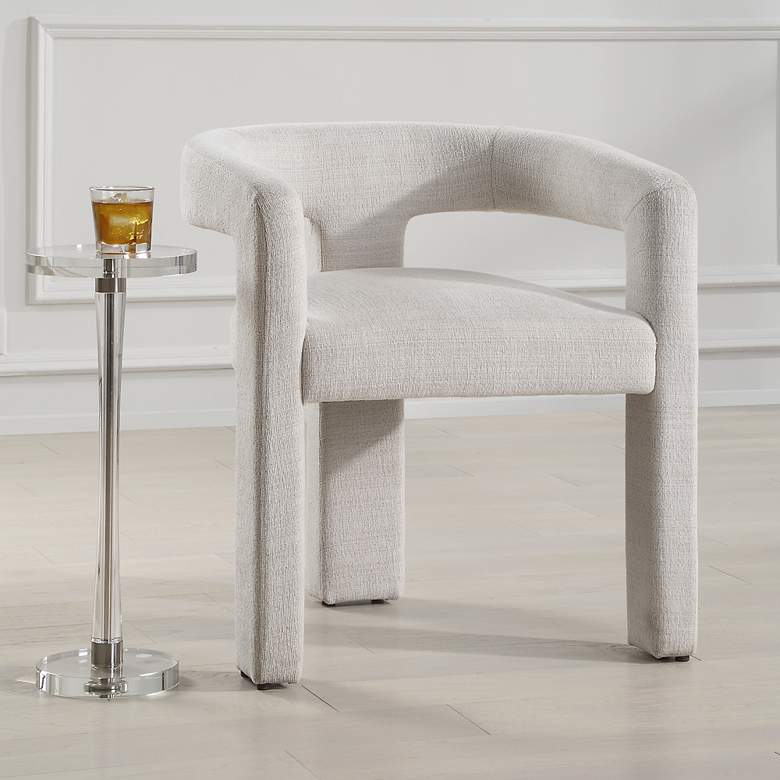 Image 3 Uttermost Perspective Ecru Woven Fabric Dining Chair more views