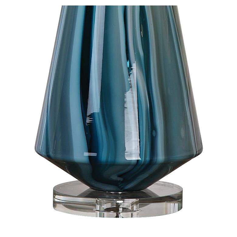 Image 4 Uttermost Pescara 29" Teal-Gray and Blue-Swirl Glass Modern Table Lamp more views