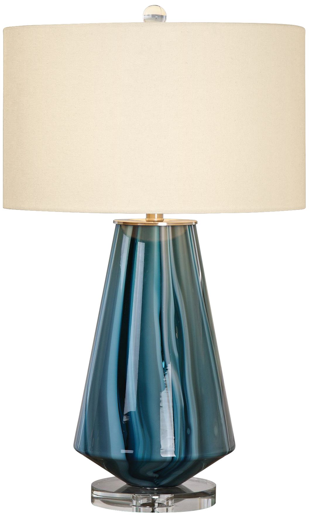 blue swirl glass lamp