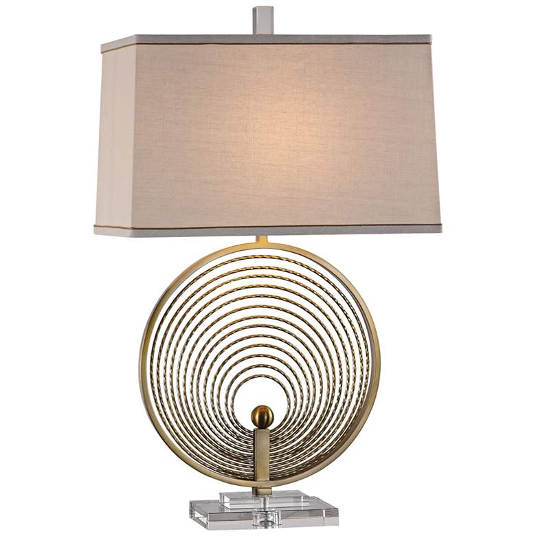 Image 1 Uttermost Petrelli Plated Brass Tubular Rings Table Lamp