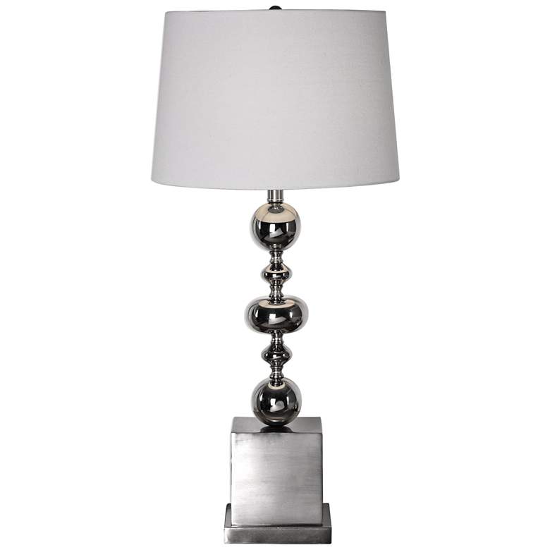 Image 1 Uttermost Petrina Double-Nickel Stacked Spheres Table Lamp