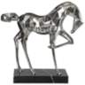 Uttermost Phoenix 18 1/2"W Brushed Nickel Horse Statue