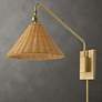 1_Uttermost Phuvinh 15 3/4"H Antique Brass Rattan Wall Sconce